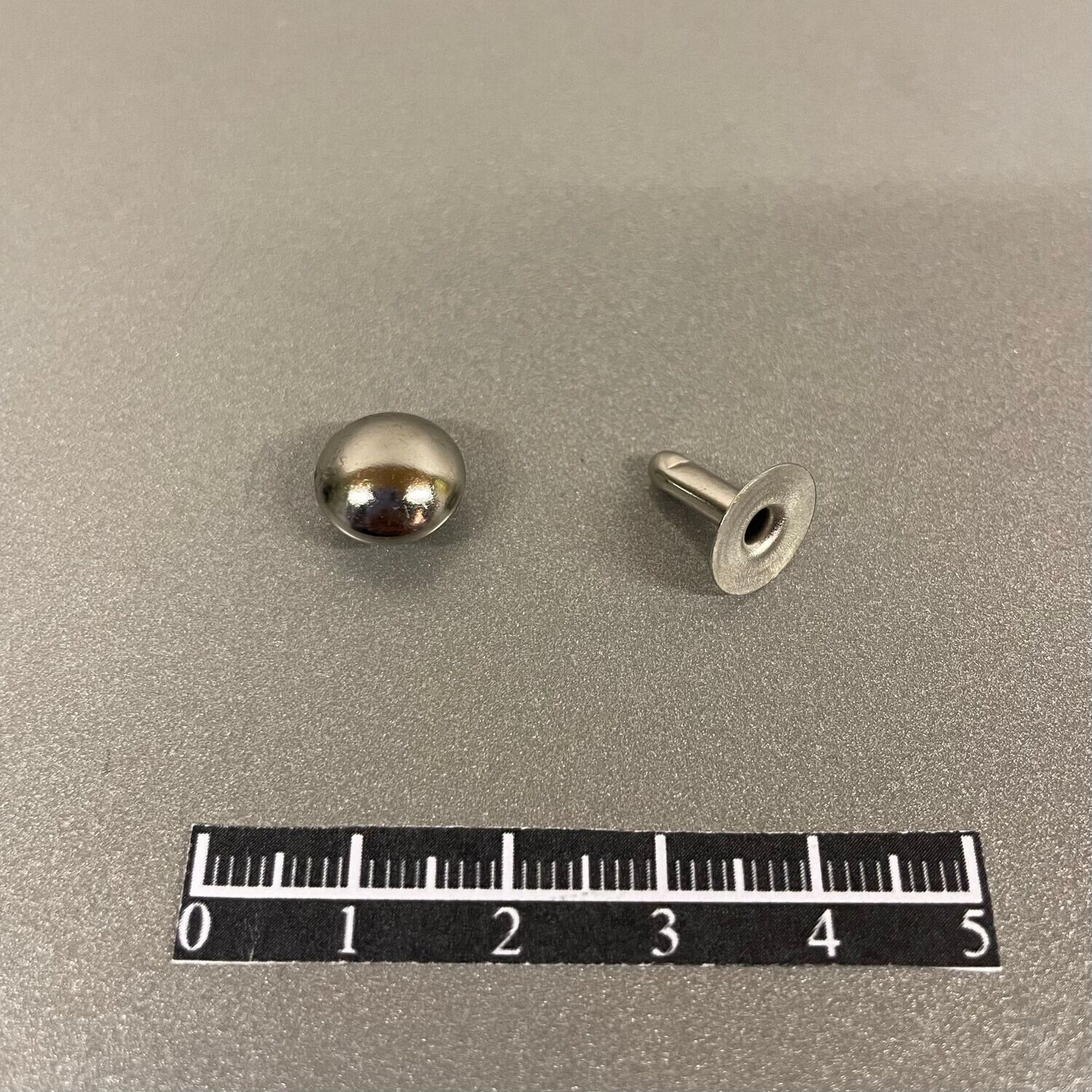 Ensemble rivet sphérique Ø11mm Acier Nickel - x 50, Partie Mâle: Mâle simple