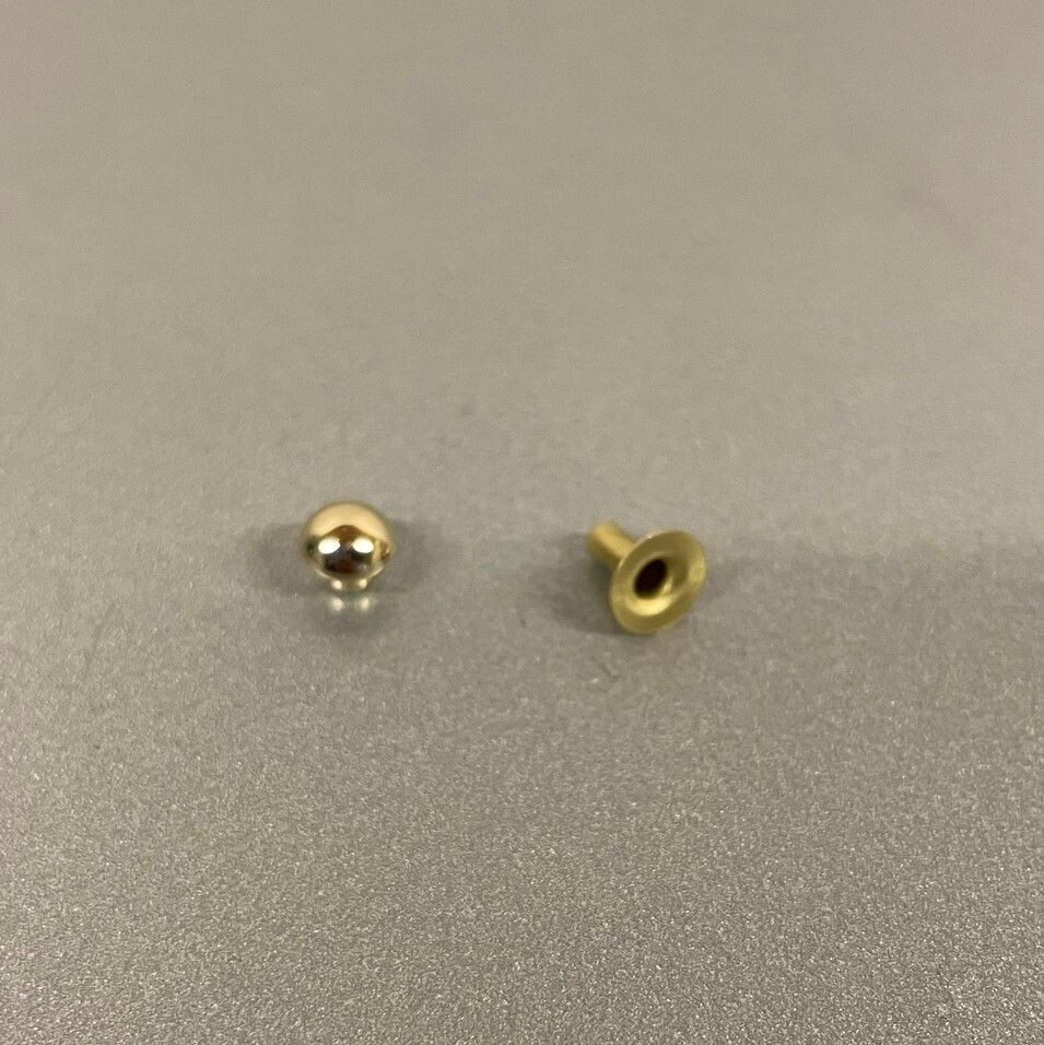 Ensemble rivet sphérique Ø5,5mm Laiton Doré - x 50, Partie Mâle: Mâle simple