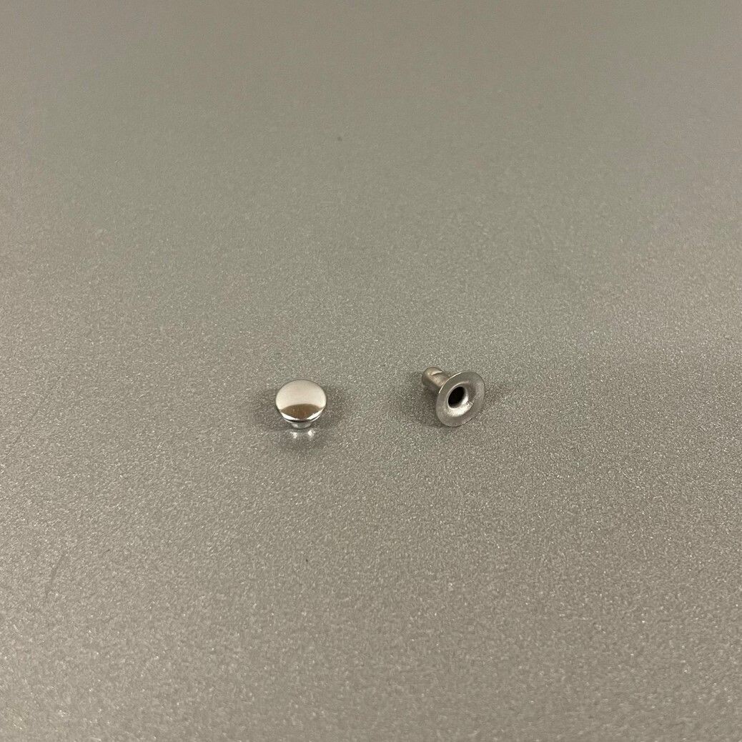 Ensemble rivet Ø5,5mm Laiton Nickel - x 50, Partie Mâle: Mâle simple
