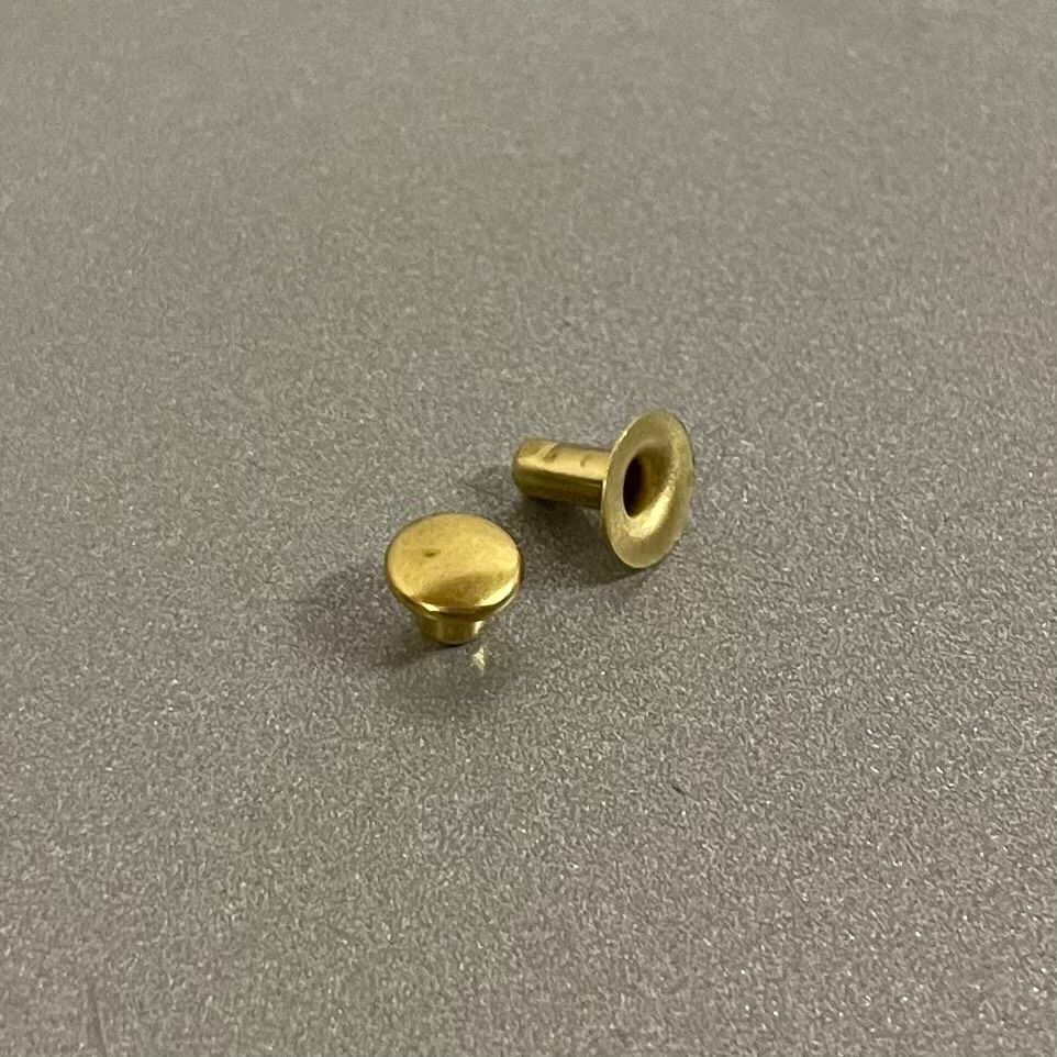 Ensemble rivet Ø5,5mm Laiton Jaune - x 50, Partie Mâle: Mâle simple