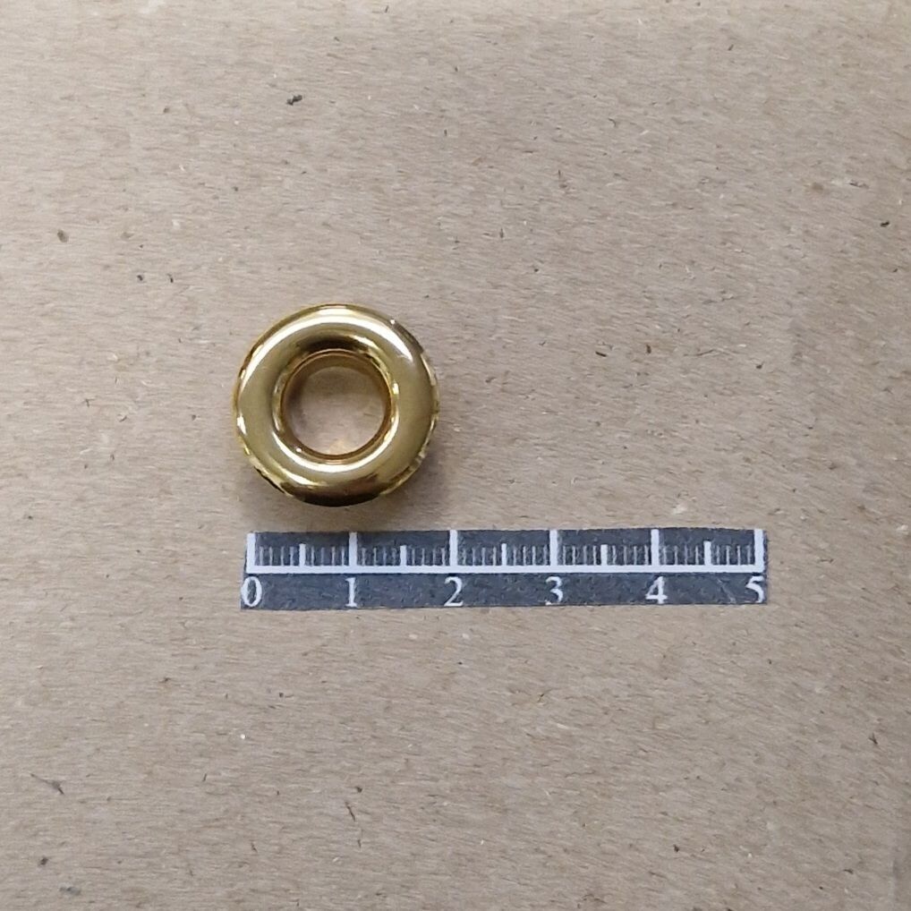 Ensemble œillet bombé Ø10mm Laiton Jaune Poli - x 20