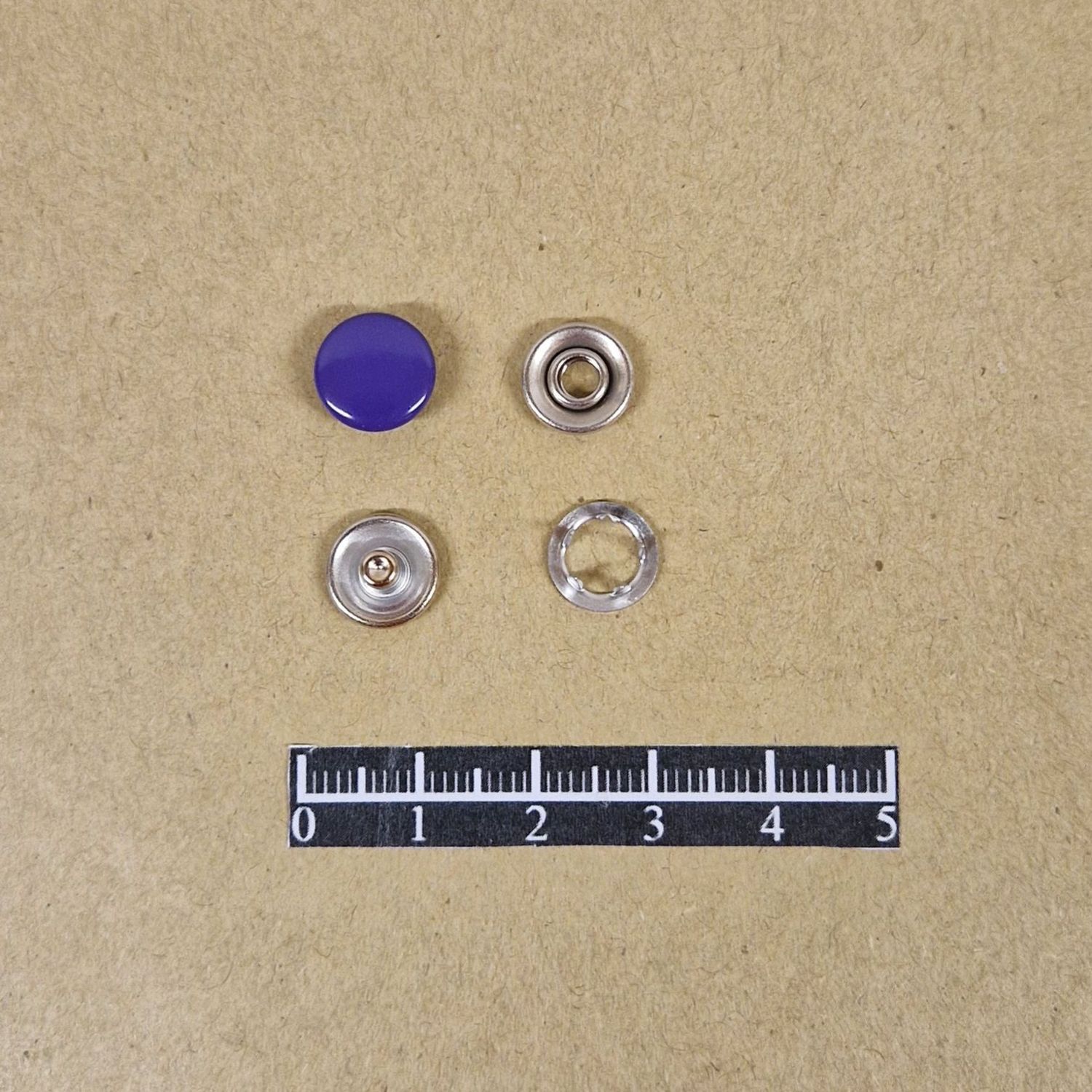 Ensemble pression Nickel Ø10mm Verni Couleur - x 50, Calotte couleur: Violet