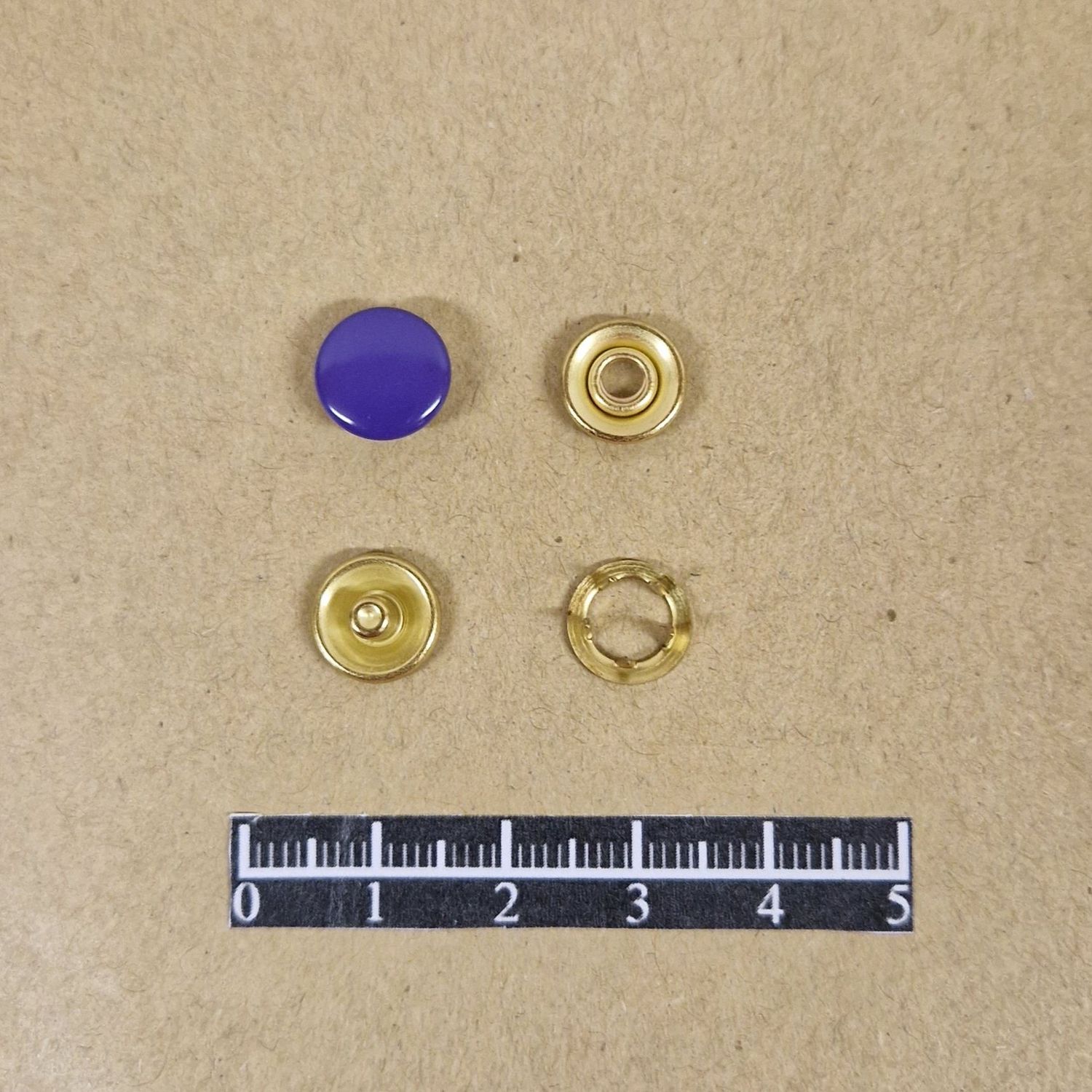Ensemble pression Jaune Ø10mm Verni Couleur - x 50, Calotte couleur: Violet
