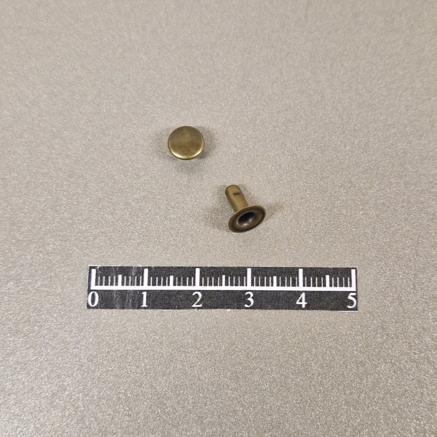 Ensemble rivet Ø7mm Laiton Vieux laiton - x 50, Partie Mâle: Mâle simple