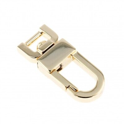 High-end snap hook with a Zamak finish, available in nickel and gold.