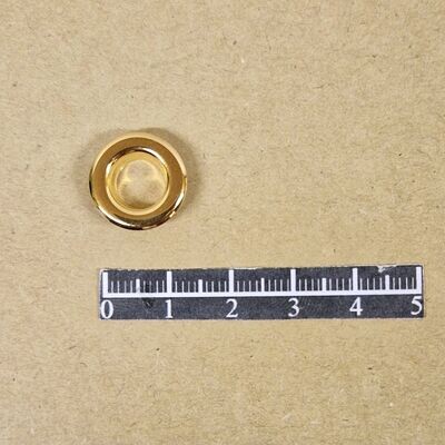 Ensemble œillet plat Ø8,10mm Laiton Doré - x 10 Ensemble œillet plat Ø8,10mm Laiton Doré - x 10