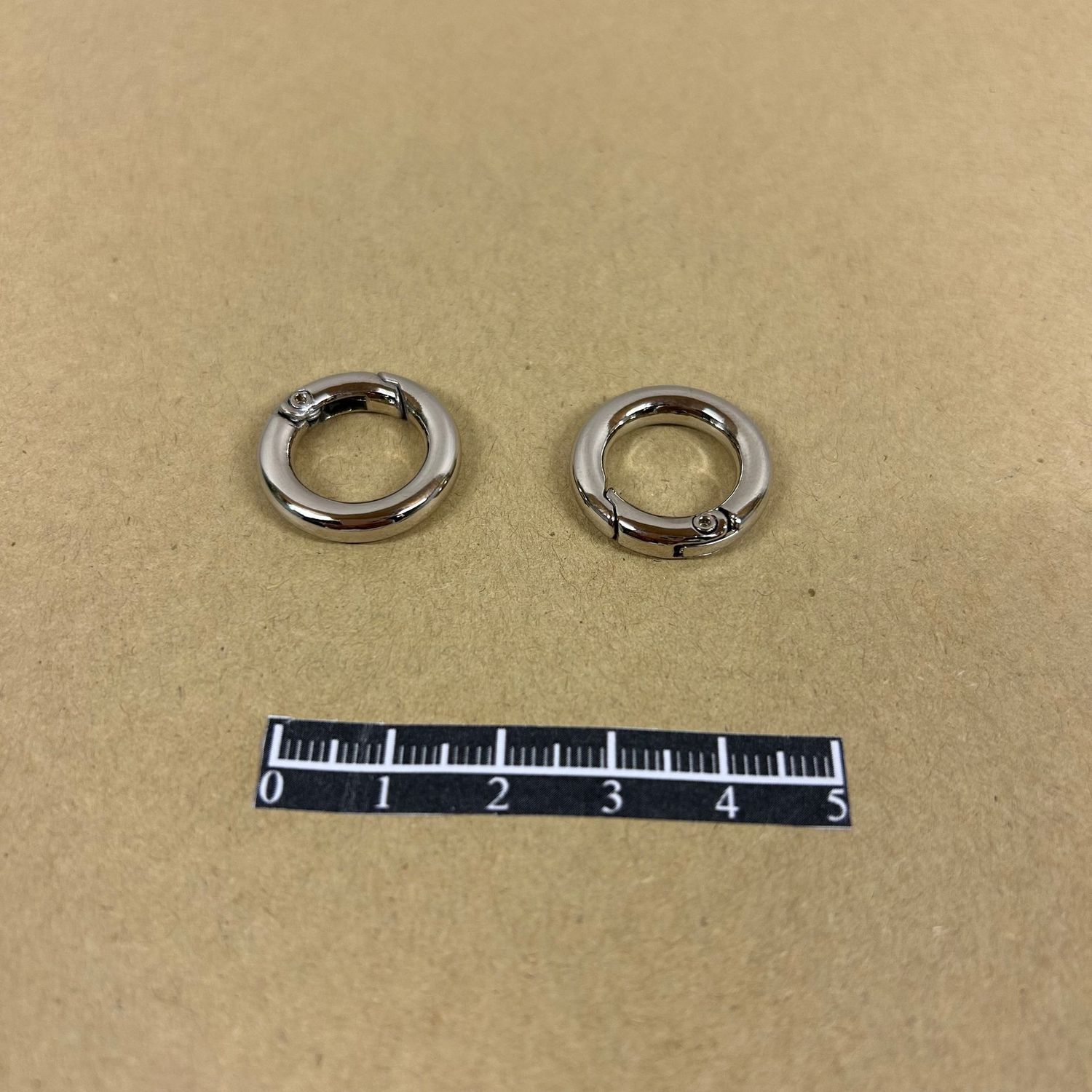 Mousqueton rond 13mm - x 2, Finition: Nickel