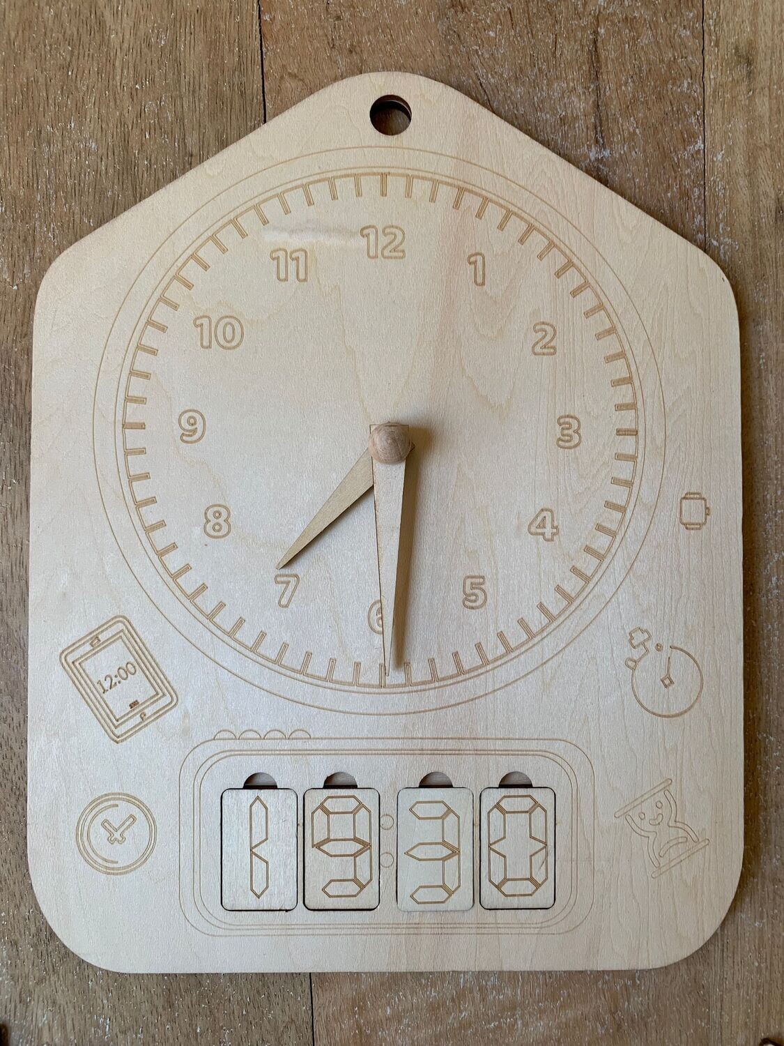 RELOJ MADERA MONTESSORI