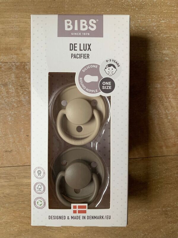 2 CHUPETES BIBS DE LUX VANILLA/OAK DARK  0-6