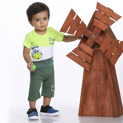 Half sleeve Cotton T-Shirt and 3/4 Shorts For Baby Boy