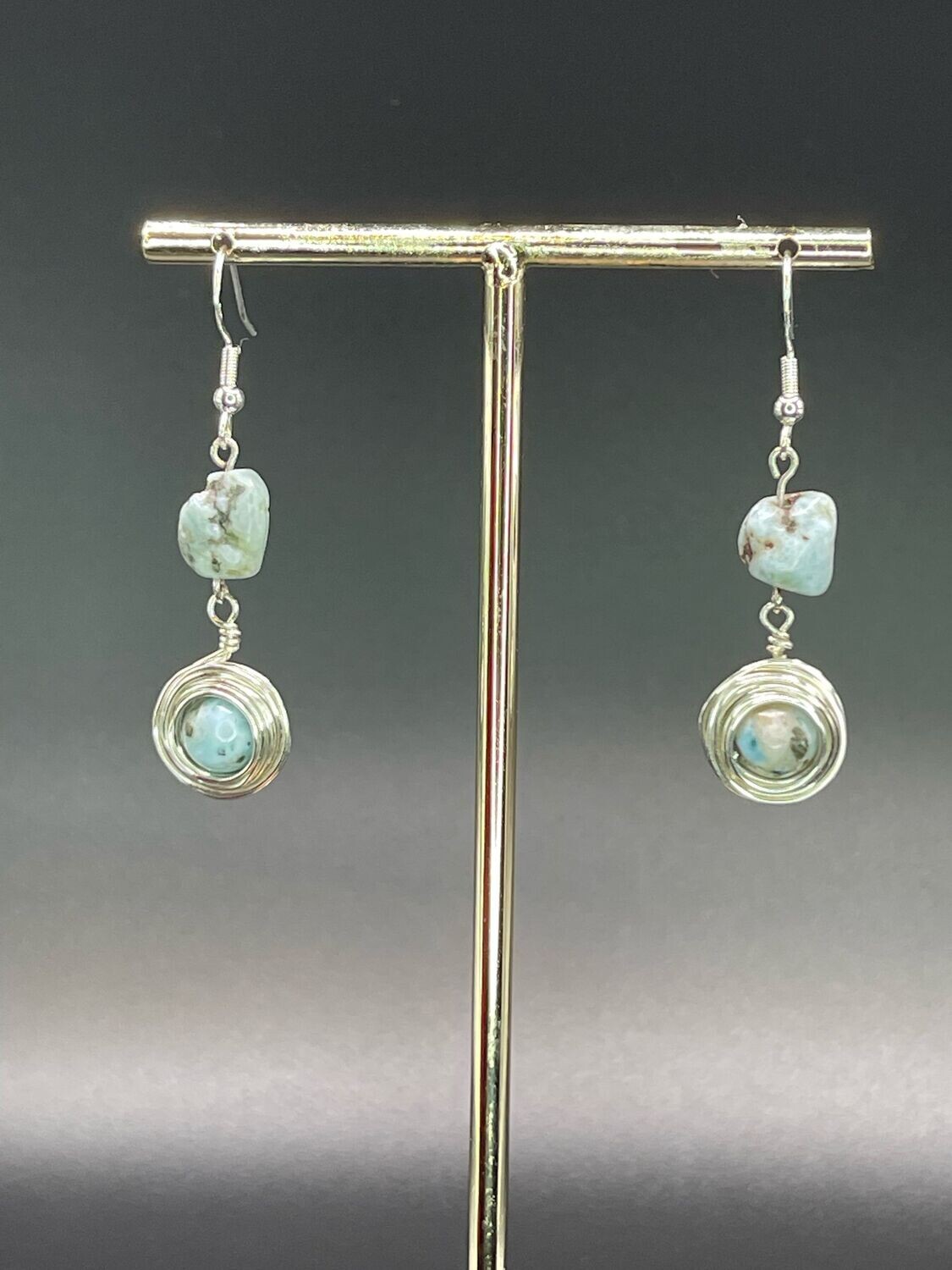 Larimar Dangle Earrings