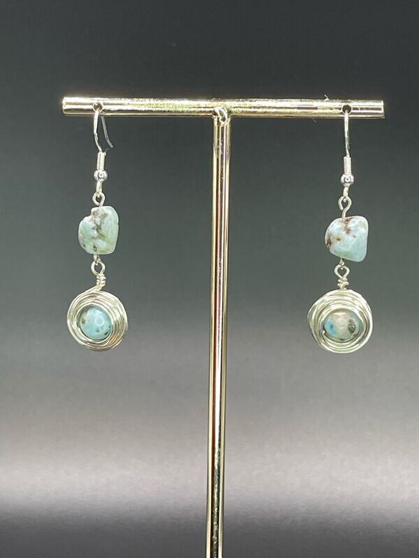 Larimar Dangle Earrings