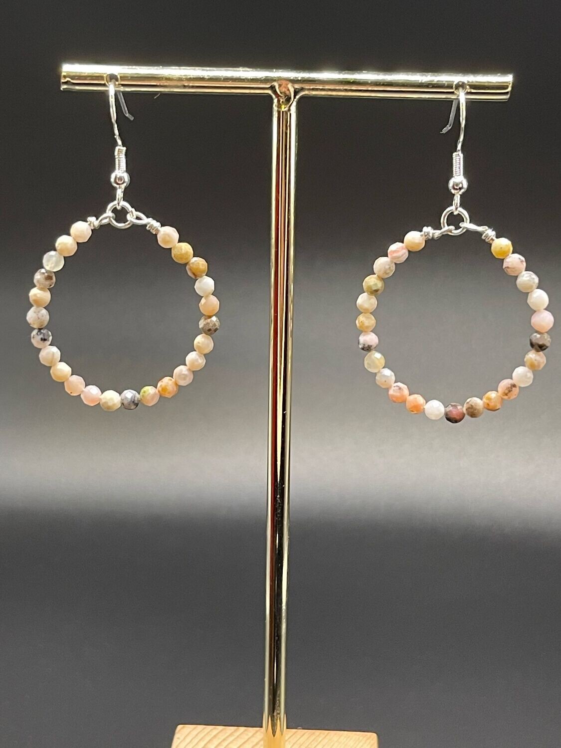 Pink Opal hoops