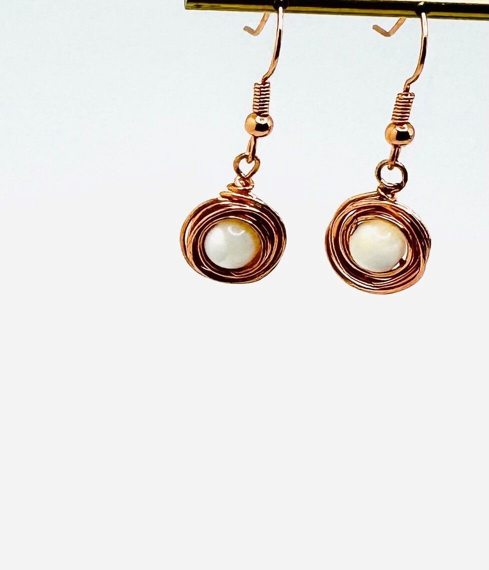 Mother of Pearl Wrapped Earrings