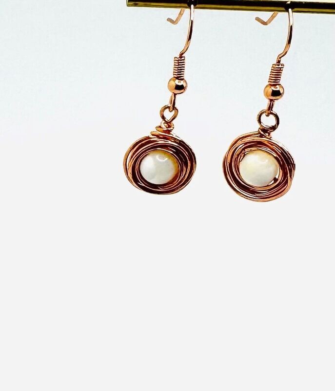 Mother of Pearl Wrapped Earrings