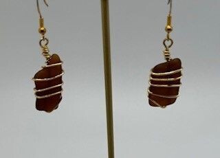 Brown Seaglass Earrings