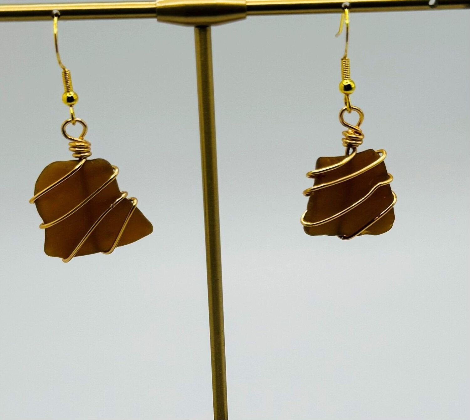 Brown Seaglass Earrings