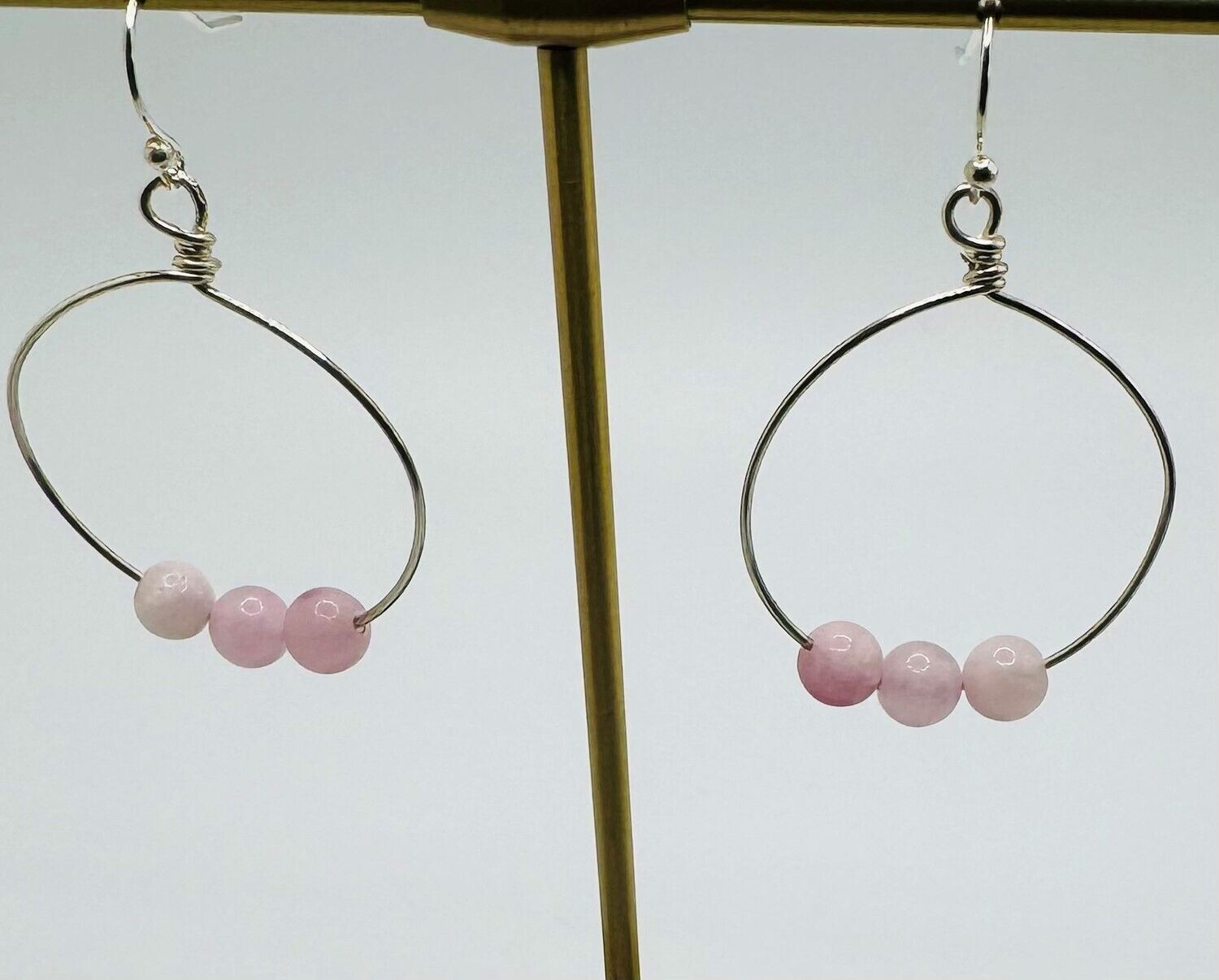 Rose Quartz Hoop Earrings