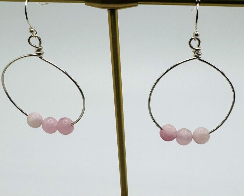 Rose Quartz Hoop Earrings