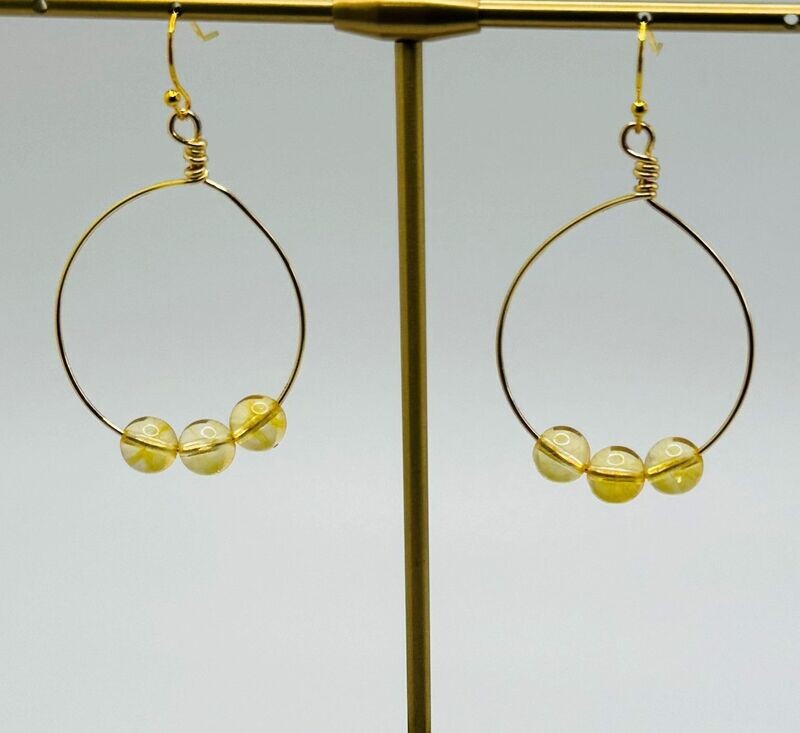 Citrine Hoop Earrings