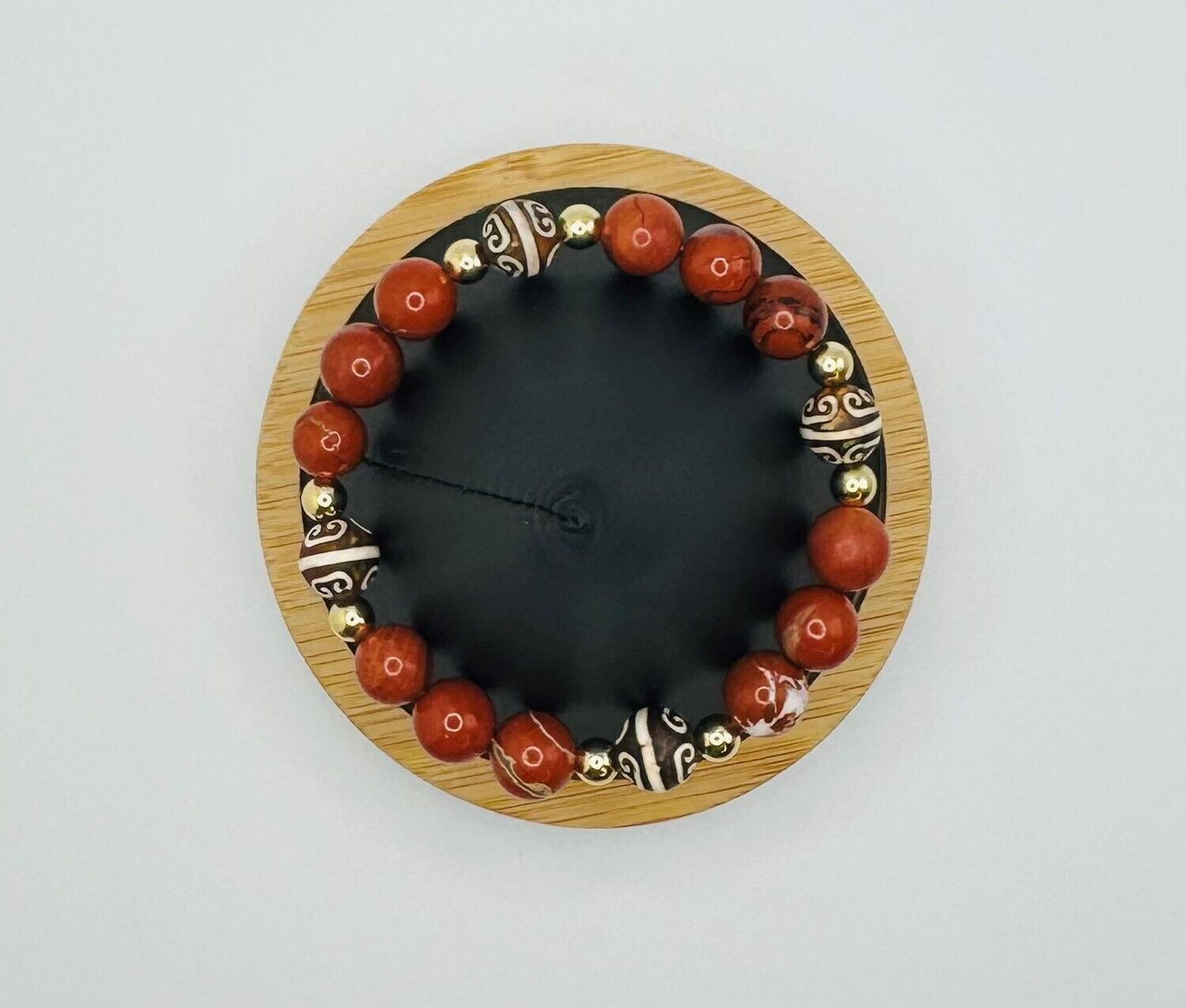 Red Jasper and Burnt Agate Bracelet