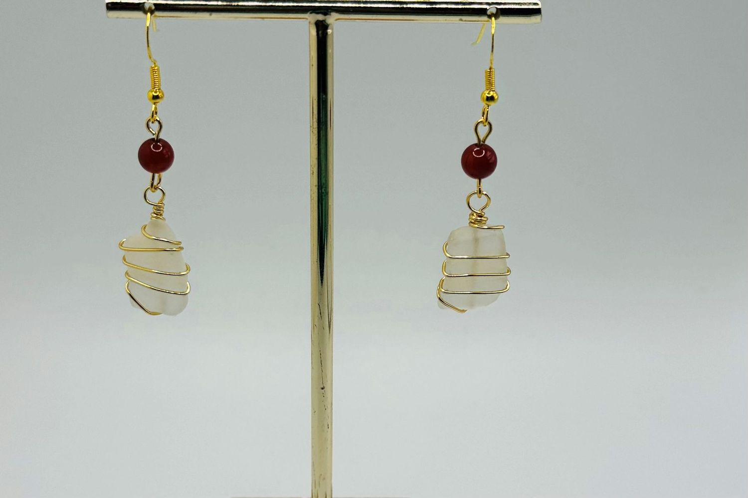 Seaglass and Gemstone Earrings