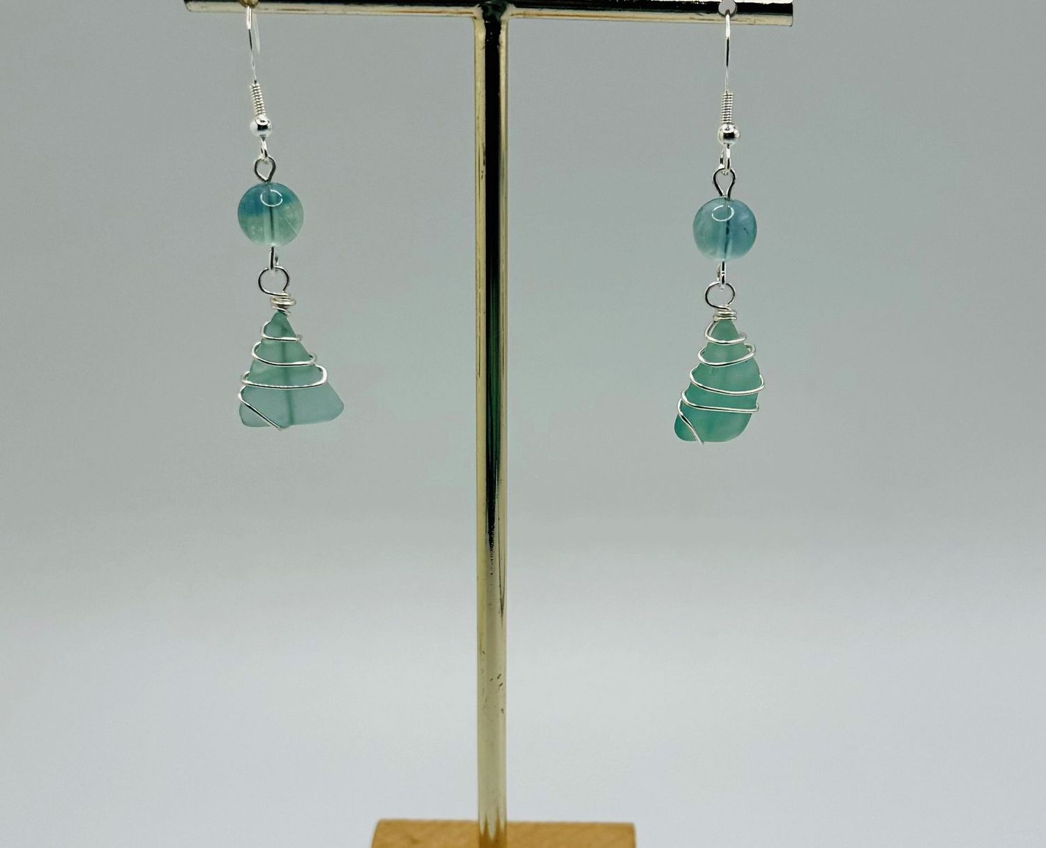 Seaglass and Gemstone Earrings