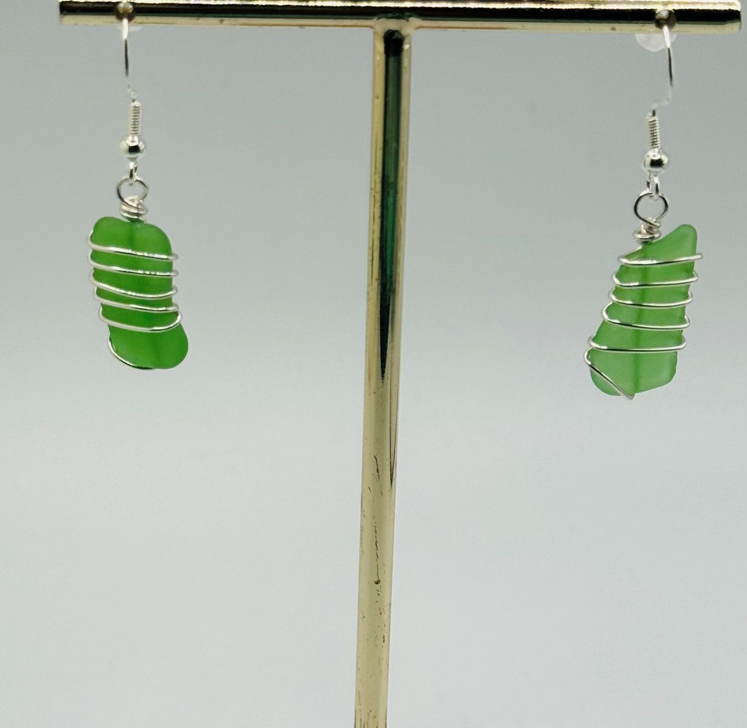 Green Seaglass Earrings