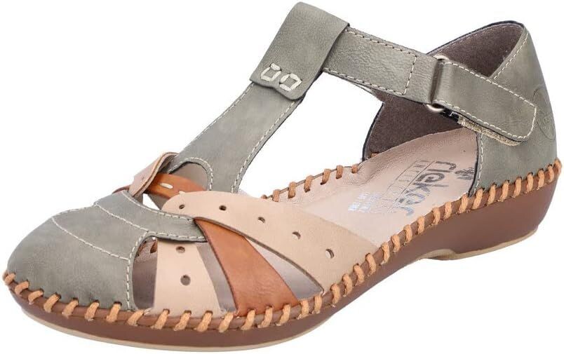 RIEKER sandale M1655 vert/beige