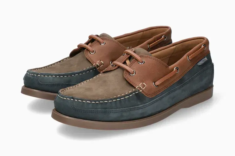 MEPHISTO mocassin BOATING BLEU / MARRON / VERT MEPHISTO mocassin BOATING BLEU / MARRON / VERT