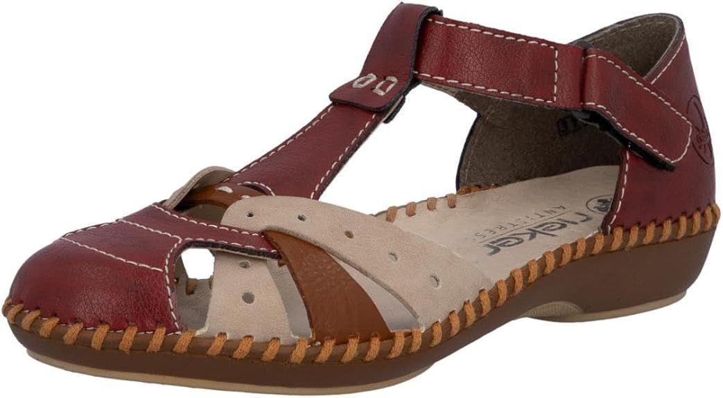 RIEKER M1655 sandale femme rouge / beige RIEKER M1655 sandale femme rouge / beige