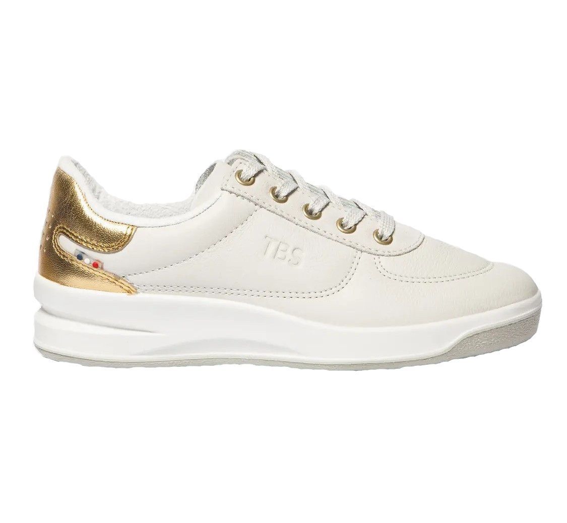 TBS BRANDIE tennis femme Blanc / or