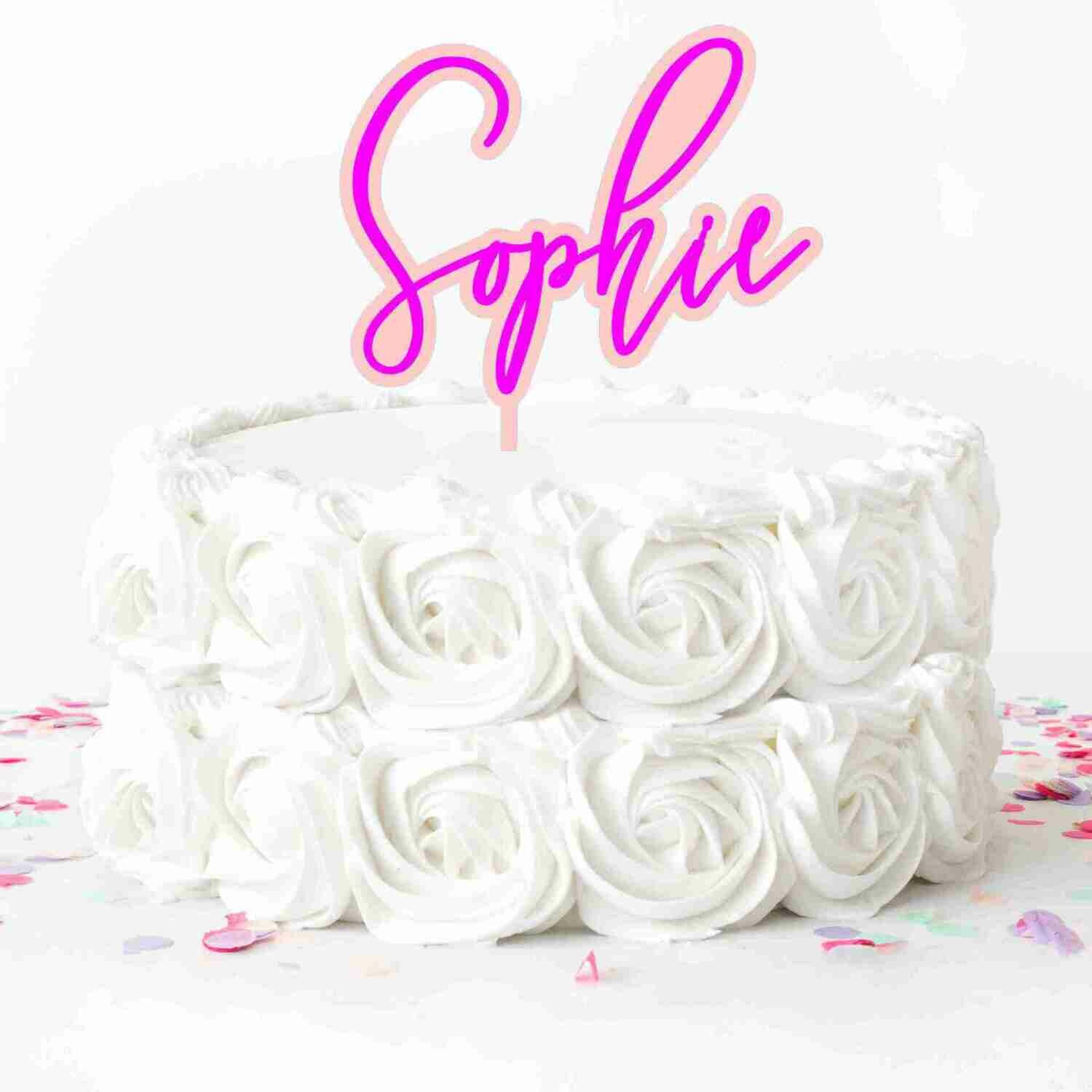 Custom Name/ word double layer cake topper