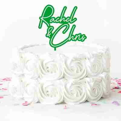 First names wedding cake topper