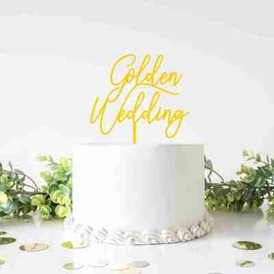 Golden Wedding cake topper