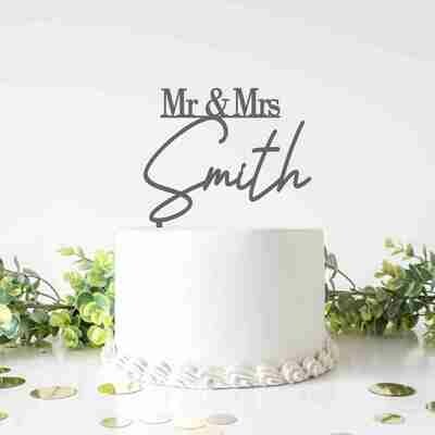 Personalised Mr & Mrs cake topper