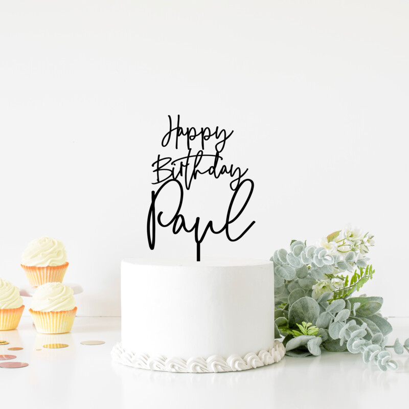 Personalised Happy Birthday cake topper
