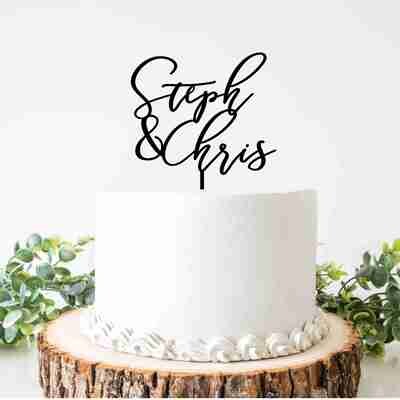 Personalised names wedding cake topper
