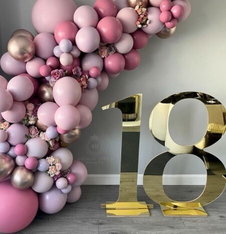 4ft Numbers Large free standing prop silver gold mirror coloured MDF