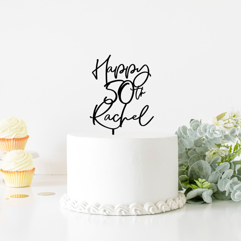 Personalised Happy Birthday cake topper acrylic