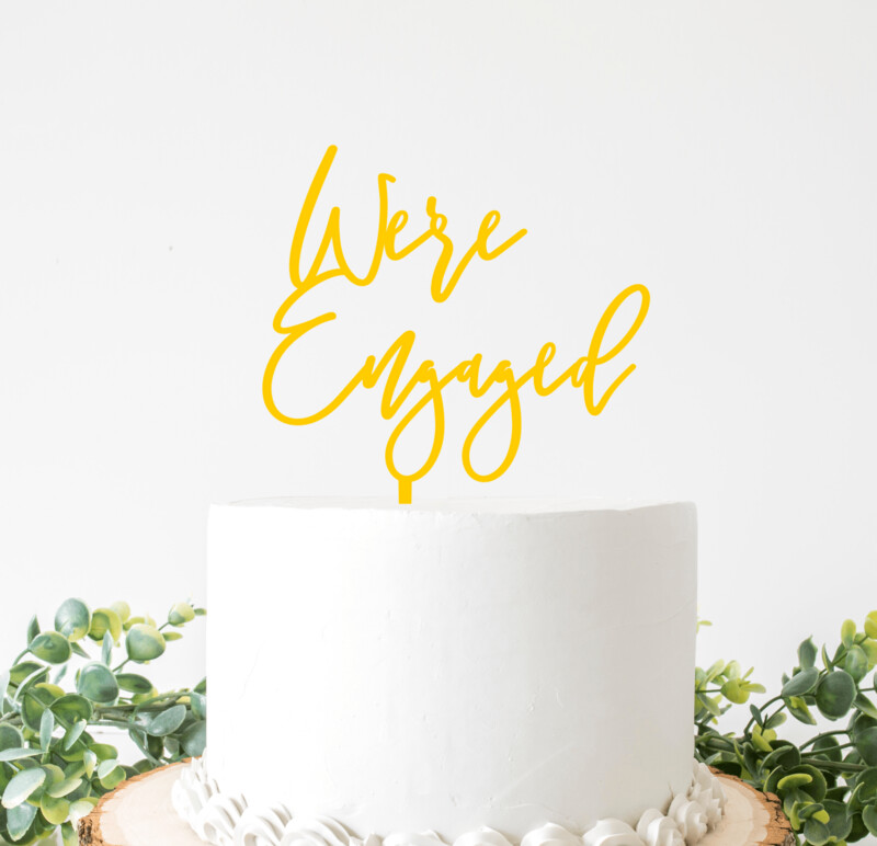 Engagement cake topper acrylic