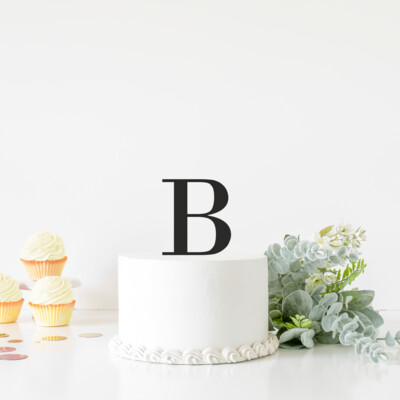 Large letter initial acrylic cake topper