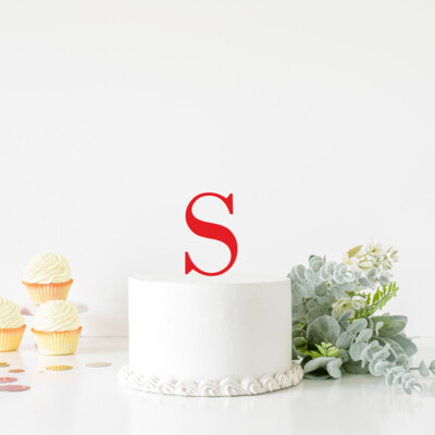 Large letter acrylic cake topper
