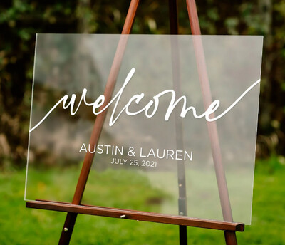 Clear acrylic Perspex sign BLANK event wedding A3 A2 A1 A0