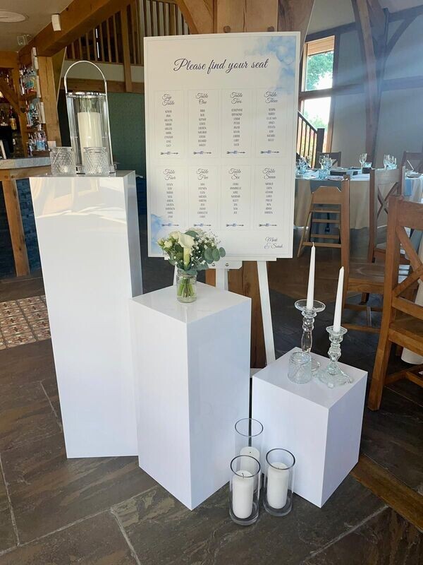 White Acrylic plinths pedestals Perspex