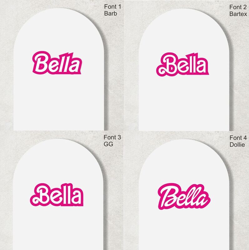 Personalised Layered Acrylic Name Sign  Pink & White barbie prop