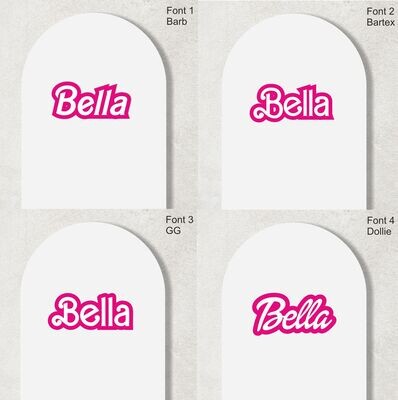 Personalised Layered Acrylic Name Sign Pink & White barbie prop