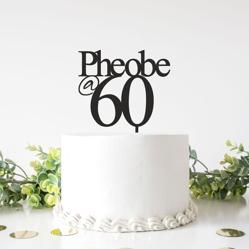 Personalised birthday cake topper acrylic (New Roman)
