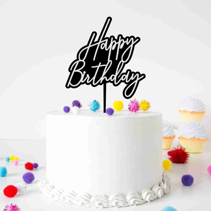 Happy Birthday double layer cake topper