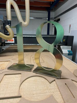 2ft Numbers free standing prop silver gold mirror coloured MDF